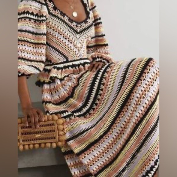 Ulla Johnson Dresses & Skirts - NWT Ulla Johnson Delfina Striped Crochet Cotton Midi Dress Ecru Size small